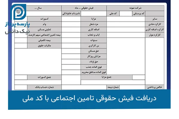 فیش حقوقی با کد ملی